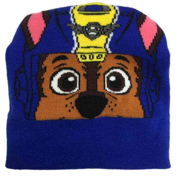 Little Boys Paw Patrol Chase Reversible Knit Hat /& Gloves